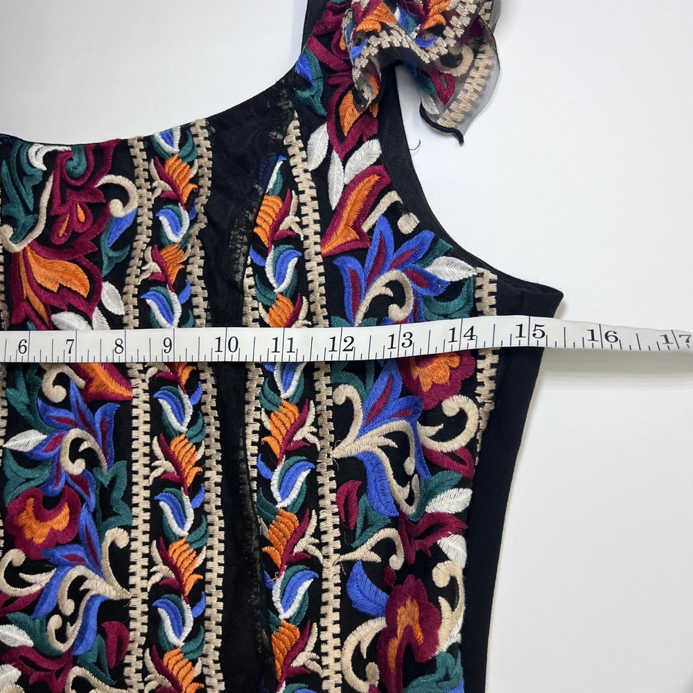 Embroidered Multicolor Crop Top with Ruffled Straps - Picture 5 of 10